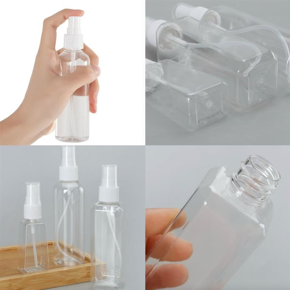 صاف ستھرا پالتو پلاسٹک سپرے بوتل 30 ملی لٹر 50 ملی لٹر کے ساتھ عمدہ دھند نوزل چھوٹی مائع ریفل بوتل